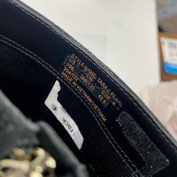 Kate Spade Womens 10 Black Suede Taraji Faux Pearl Zip Block Heel Bootie Boots - Picture 4 of 12